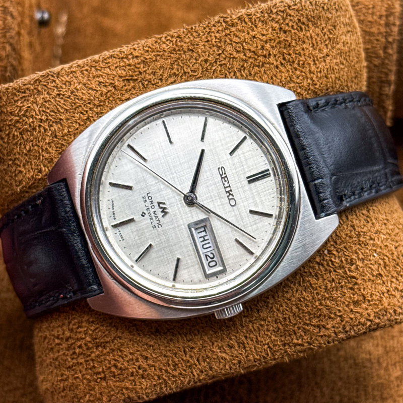 Seiko Seiko - Lord Matic "Linen-dial" 銀輝 (Ginki) – Silver Radiance - No Reserve Price - 5606-7140 - Men - 1971 vintage watch - image 2