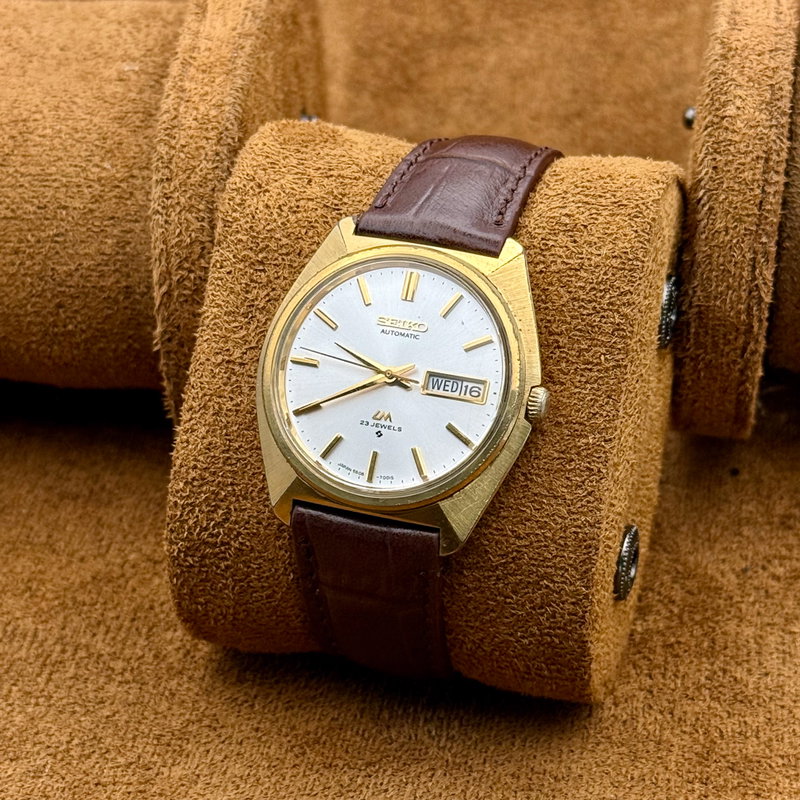 Seiko Seiko - Lord Matic 金光 (Kinkō) – Golden Light - No Reserve Price - 5606-7000 - Men - 1977 vintage watch - image 9